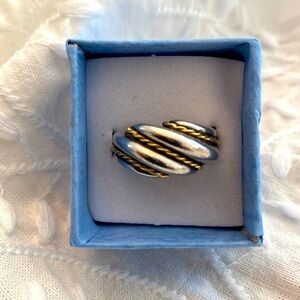 Beautiful Sterling & 18k Dome Ring